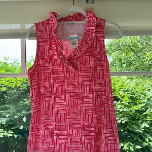 A summer sleeveless beauty with a ruffled feminine neckline! New!!!Tags on it!